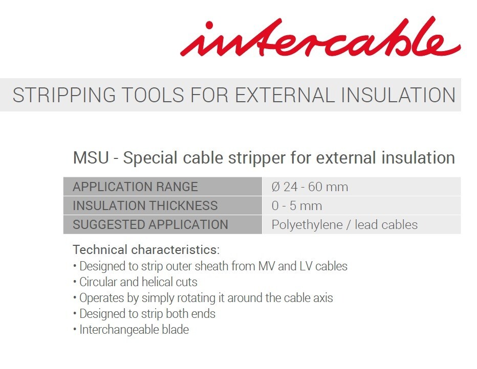 INTERCABLE AE6210 MSU - Special cable stripper for external insulation 24 -60 mm
