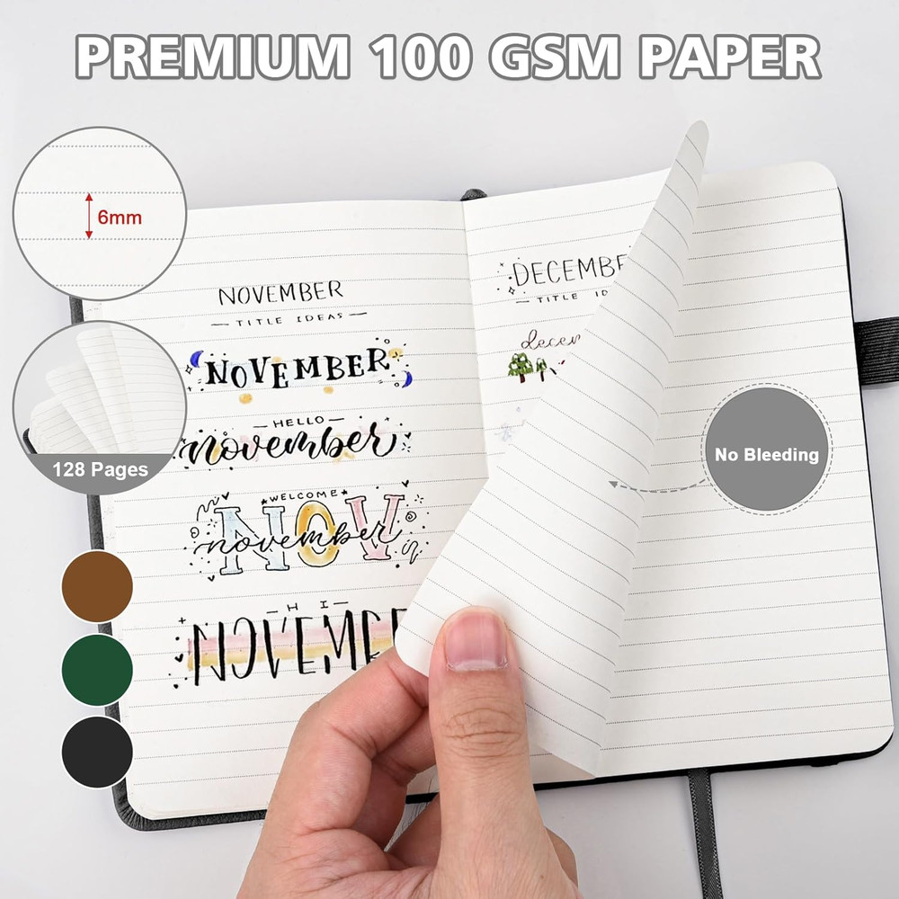 Lined Pocket Notebook Journal: 3 Pack Small Notebooks for Note Taking, A6 Mini N