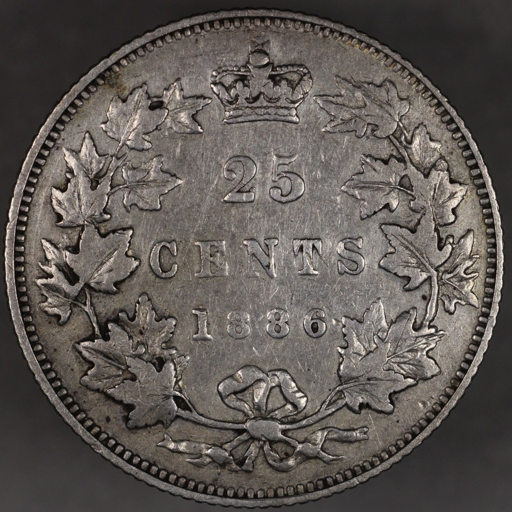 1886 Canada Silver 25 Cents