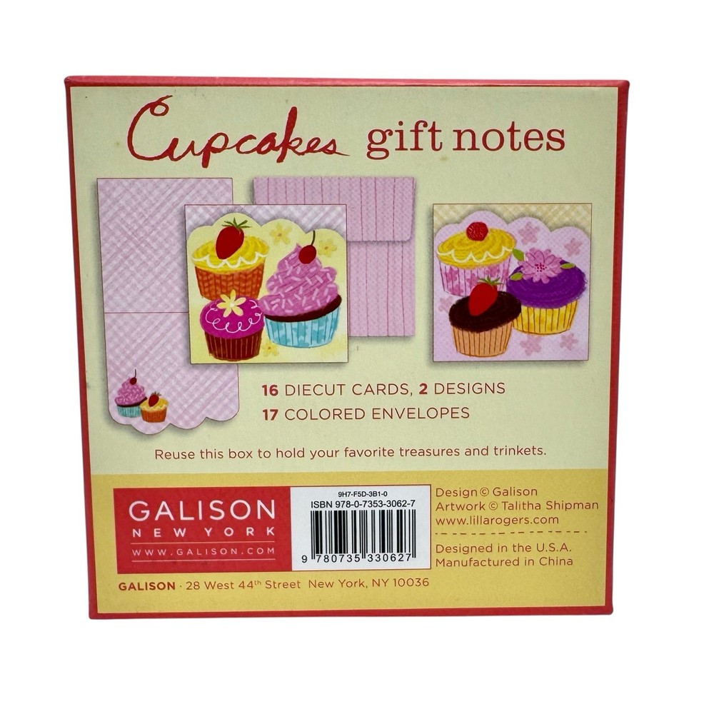 Galison New York CUPCAKES Themed Gift Notes/Envelopes in Box
