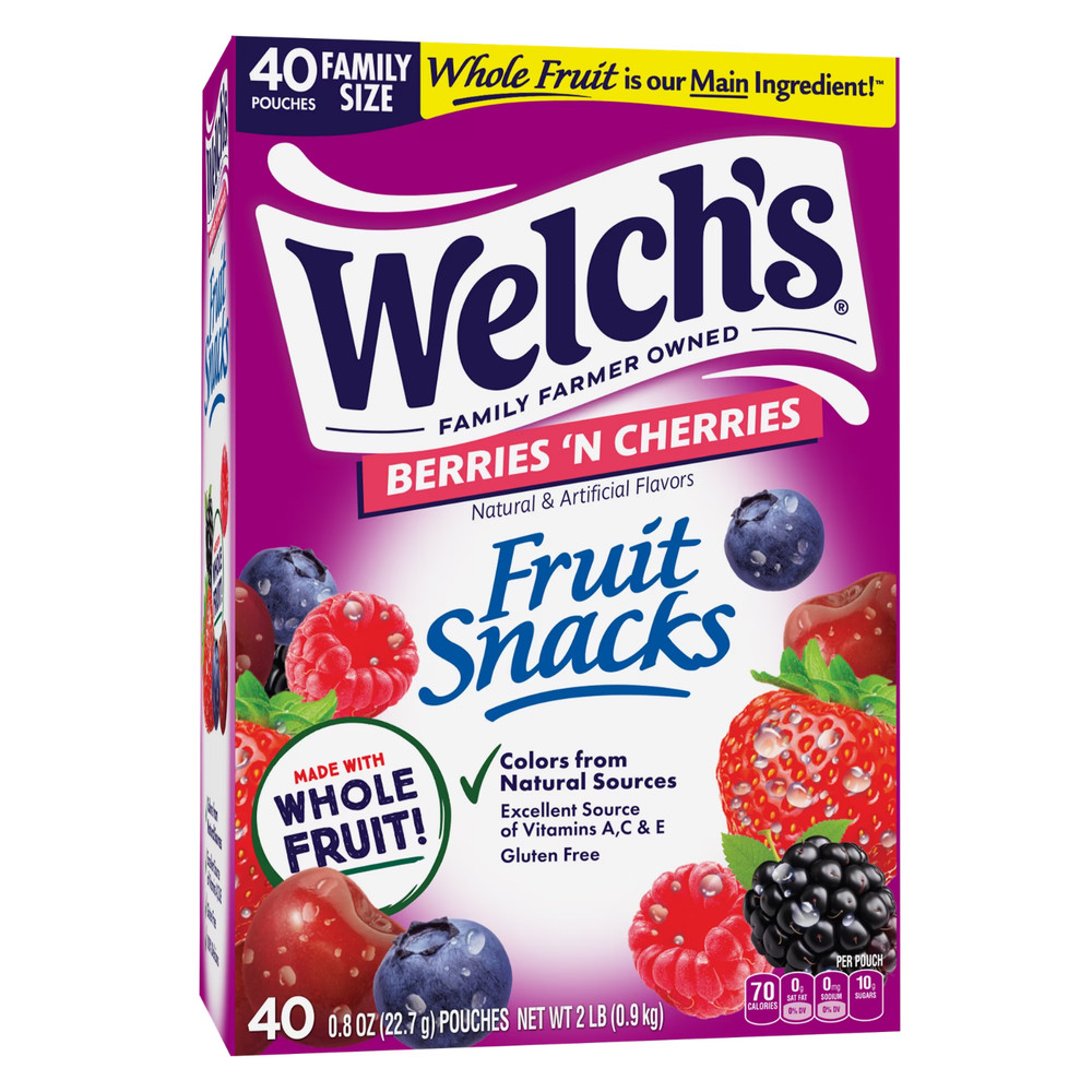 Welch's Fruit Snacks, Berries N Cherries, 0.8 oz, 40 Count...