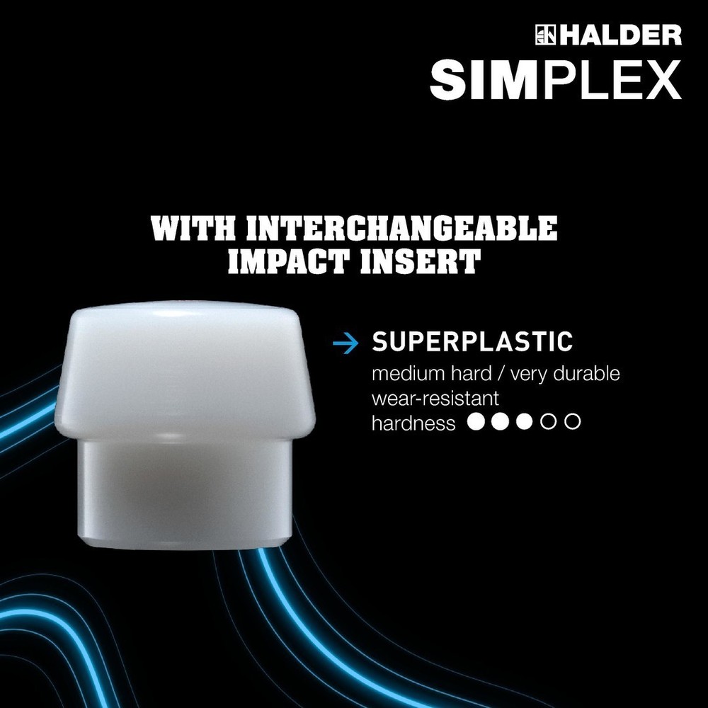 Halder 3027.040, Simplex Mallet with Black Rubber & Superplastic Inserts