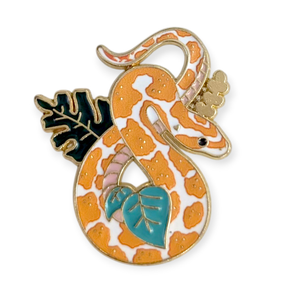 Reptile Animal Enamel Pin: Python Snake