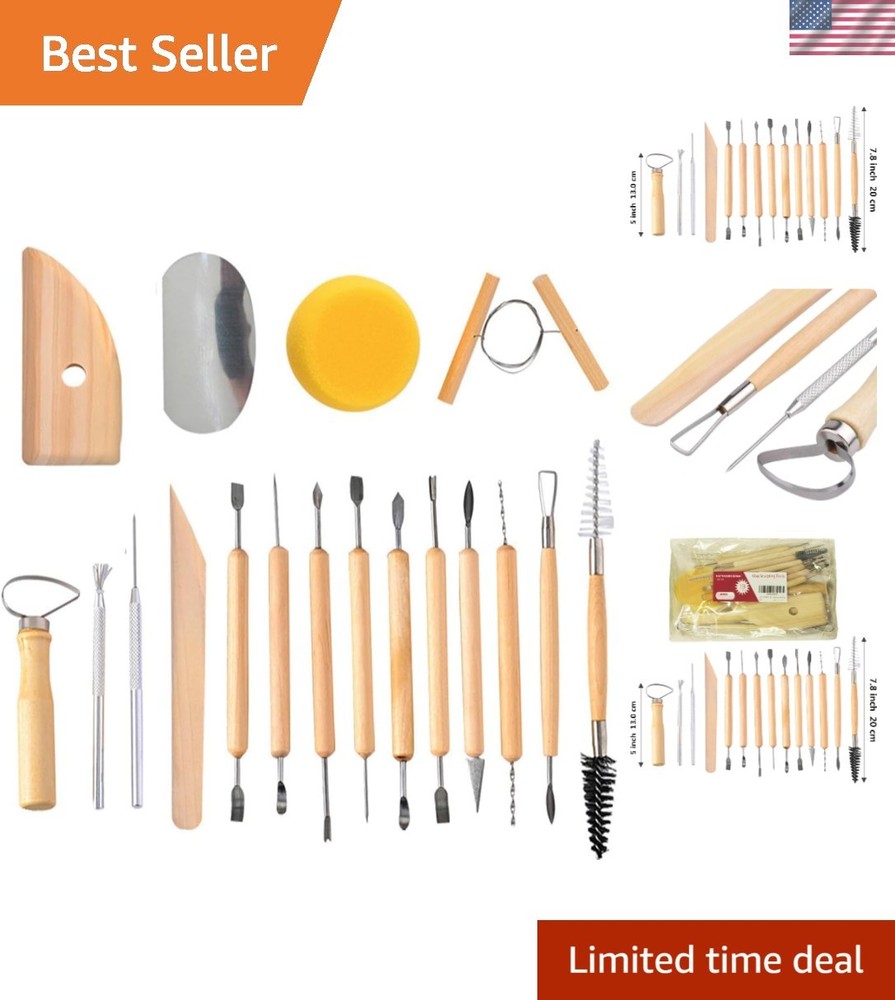 Professional 19-Piece Clay Sculpting Tools - Double-Sided for Precision Modeling
