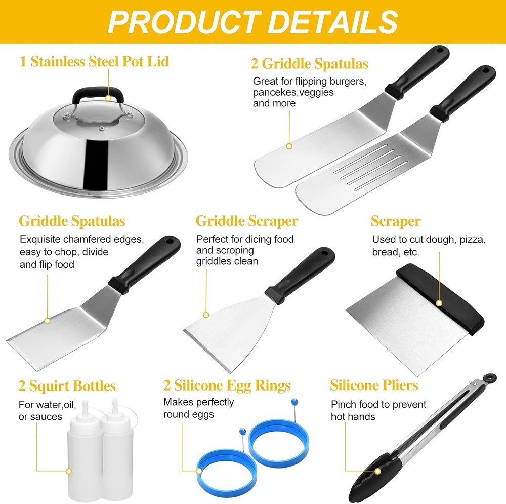 Griddle Accessories Compatible with Blackstone and Camp Chef, Flat Top...