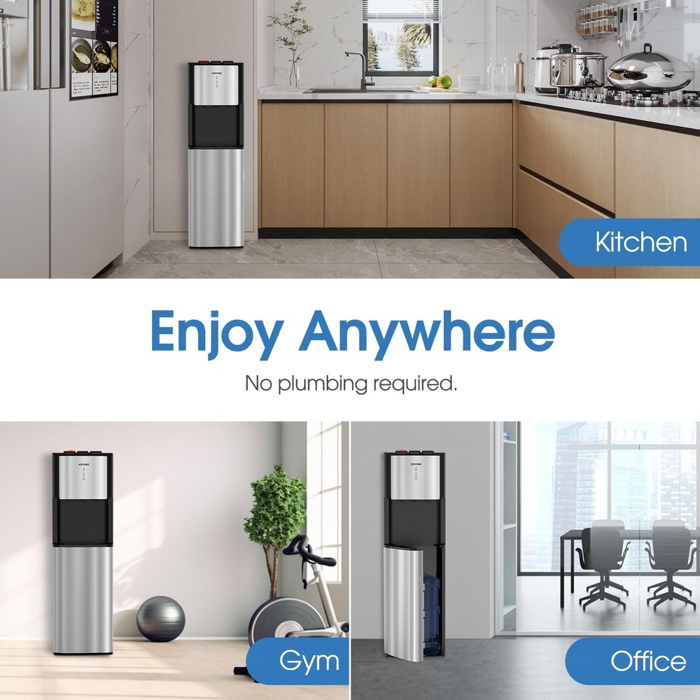 Self-Cleaning Bottom Loading Water Cooler Water Dispenser - 3 Temperature Set...