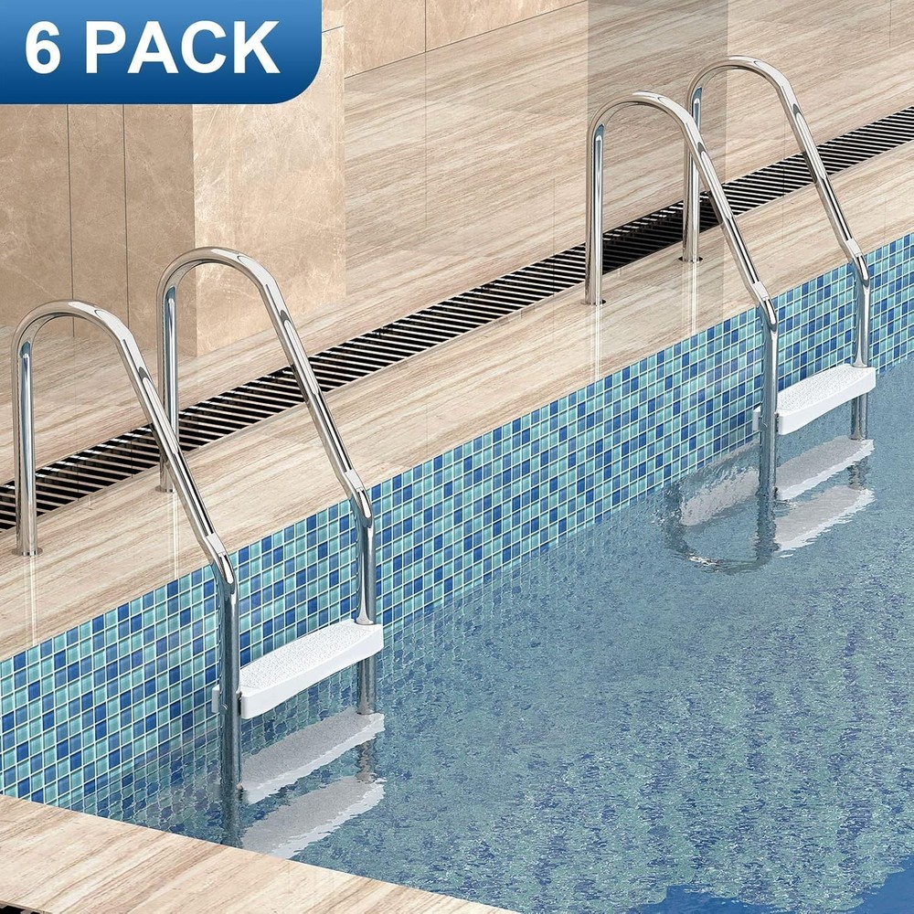 Pool Ladder Steps Replacement 3-Pack Heavy Duty Plastic Inground Pool Accessory