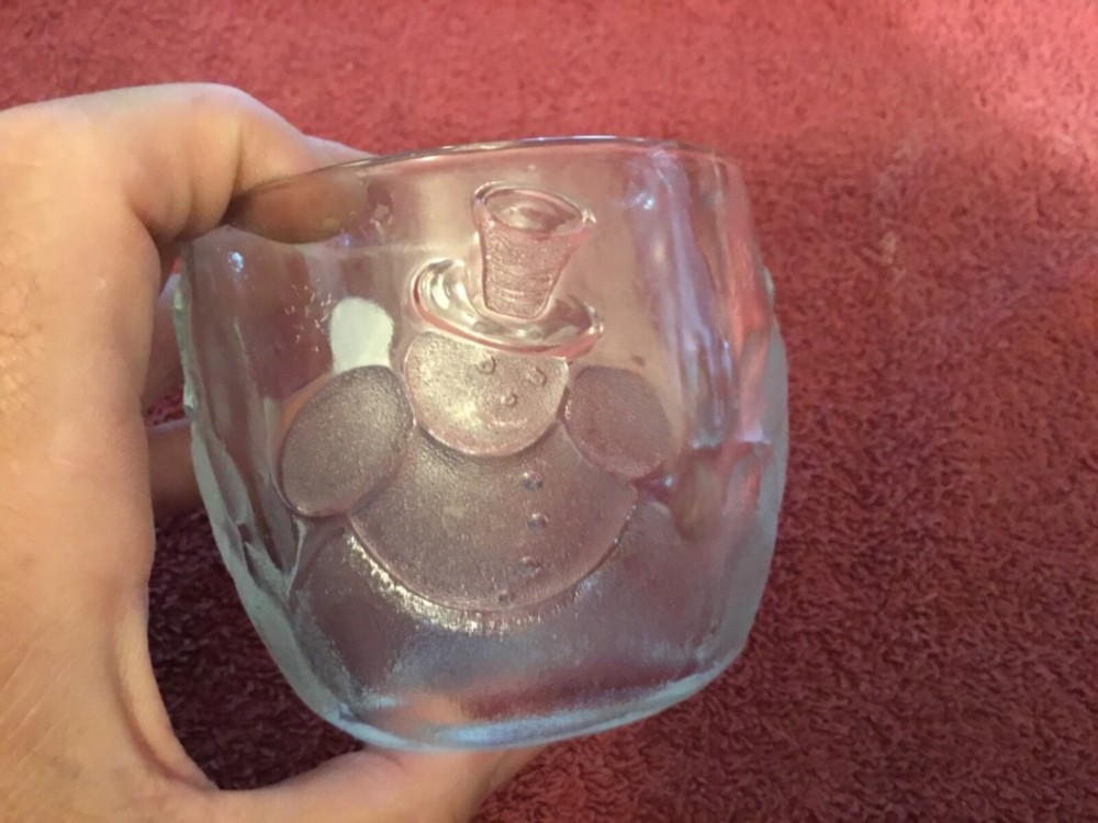 Glass Snowman Holiday Cup by Crystal Clear