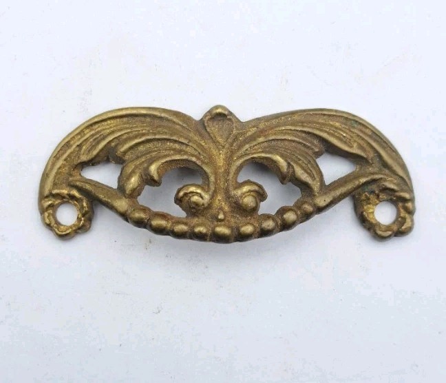 Antique Bin Pull Apothecary Drawer Pull Handle Old Eastlake Cast Brass Hardware