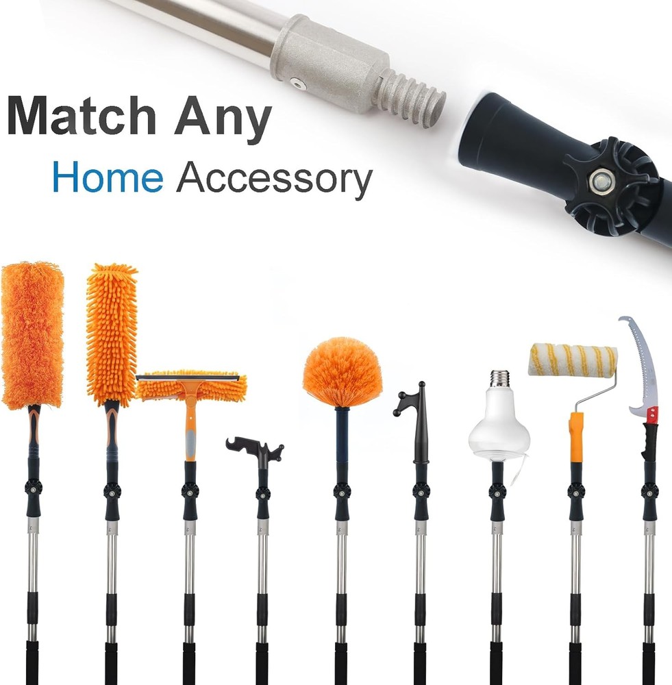 Paint Roller Extension Pole, 4ft to 12ft Pole Multi-Purpose...