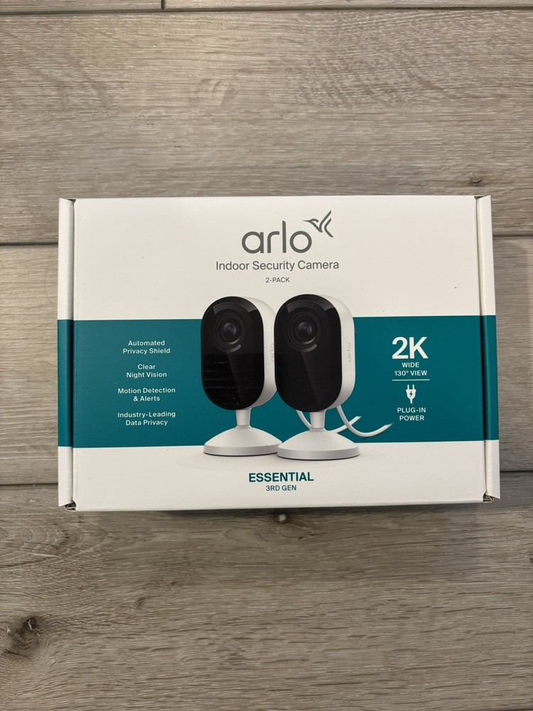 Arlo Essential Indoor Security Camera 2K (3rd Gen, 2025 Release) - Wired Plug-in