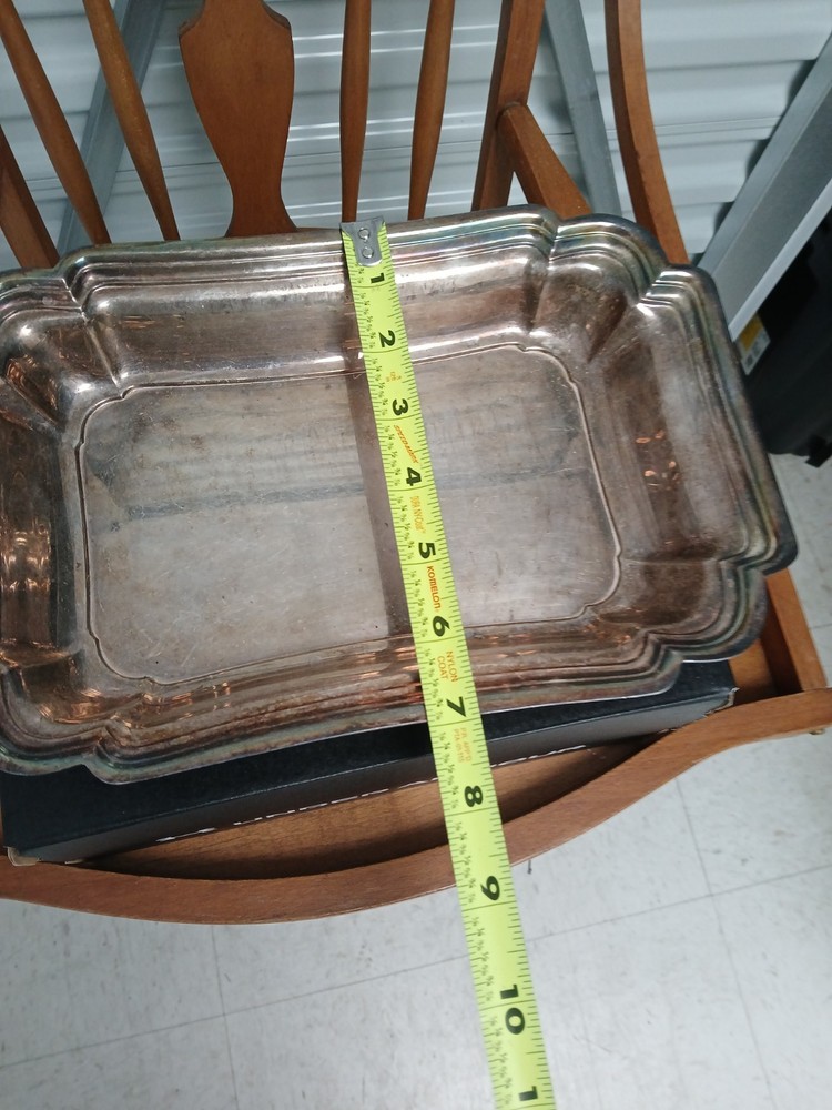Vintage Chadwick Silverplated Rectangular Serving Dish w/ Handles Tray Serve SU