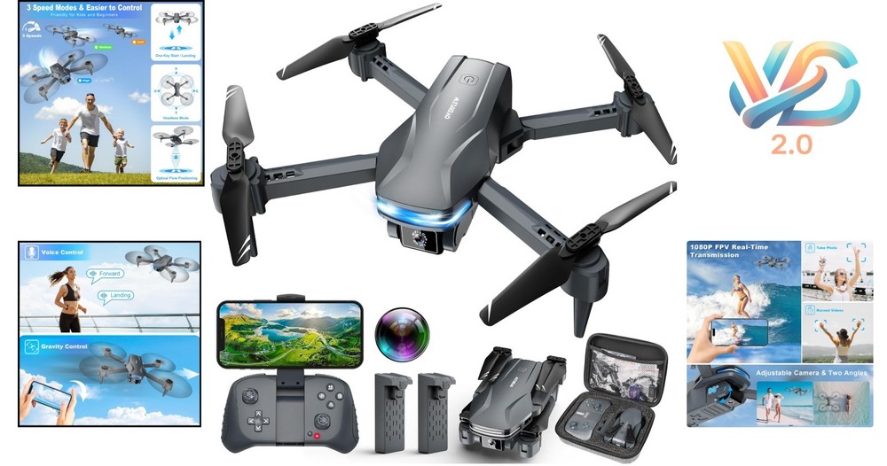 Foldable Drone with Camera 1080P HD FPV App Control for Beginners Adults