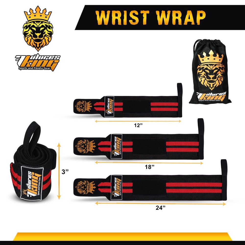 Wrist Wraps Weight lifting Gym Straps Support Strength Elasticated Hand Bandage