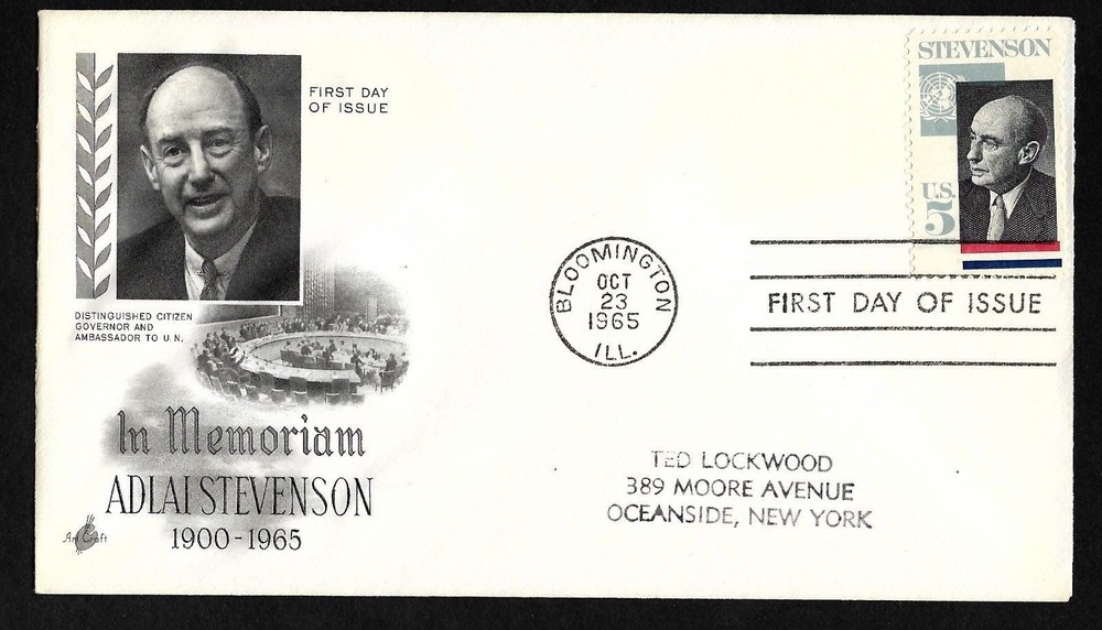 #1275 5c Adlai E. Stevenson - ArtCraft FDC