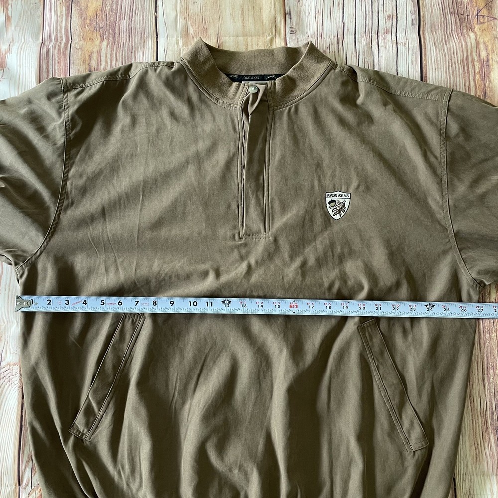 Slazenger Golf Jacket Men’s XL Brown Avon Oaks Invitational Pullover Button Wind