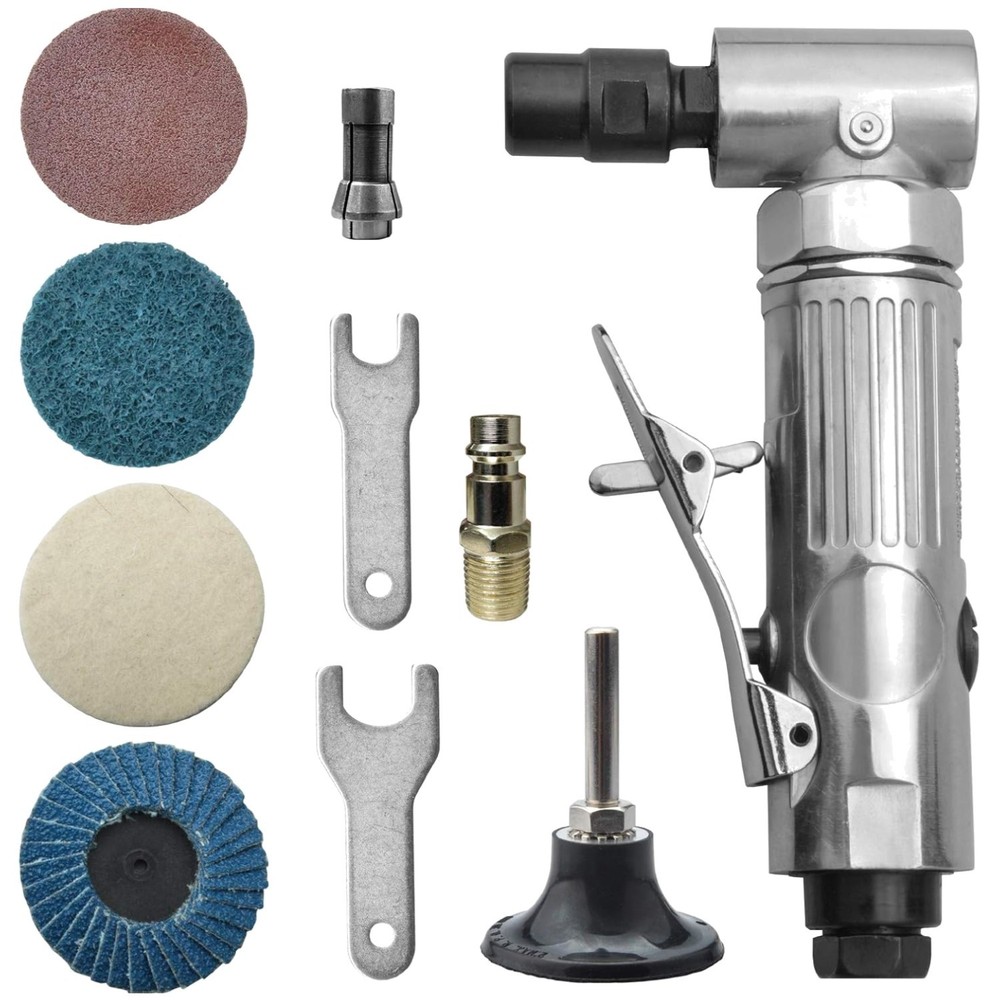 Durable 1/4" Angle Pneumatic Die Grinder with Safety Features - Lightweight