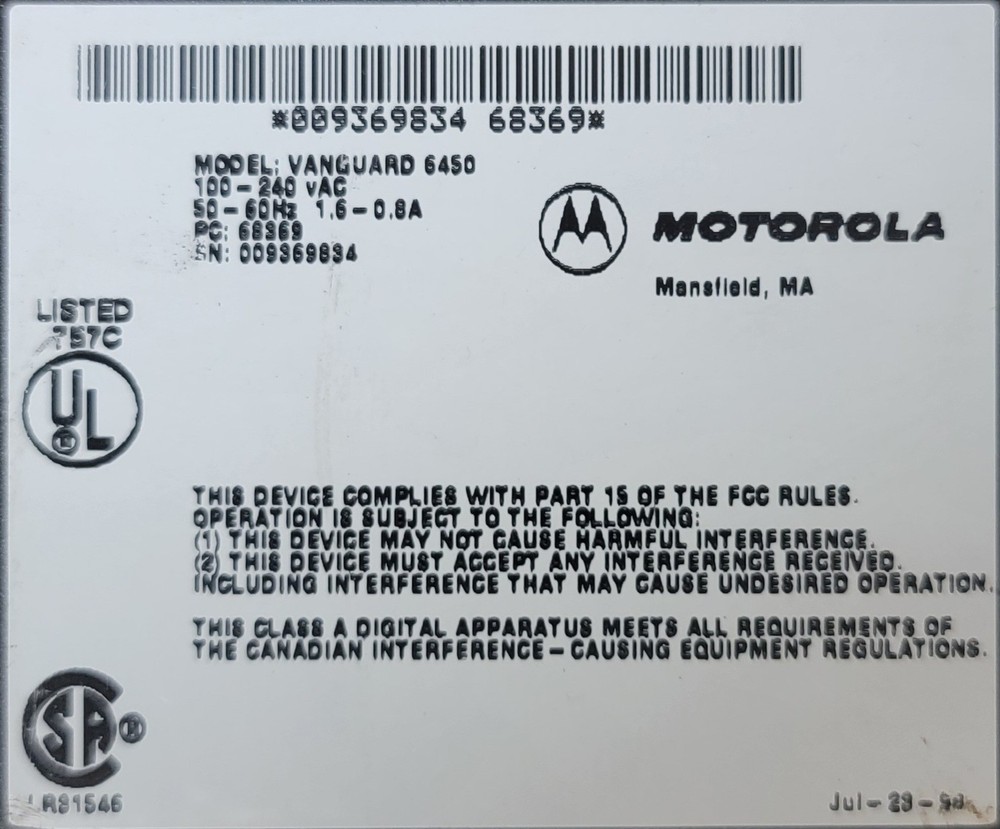 Motorola Vanguard 6450 PowerPC Router