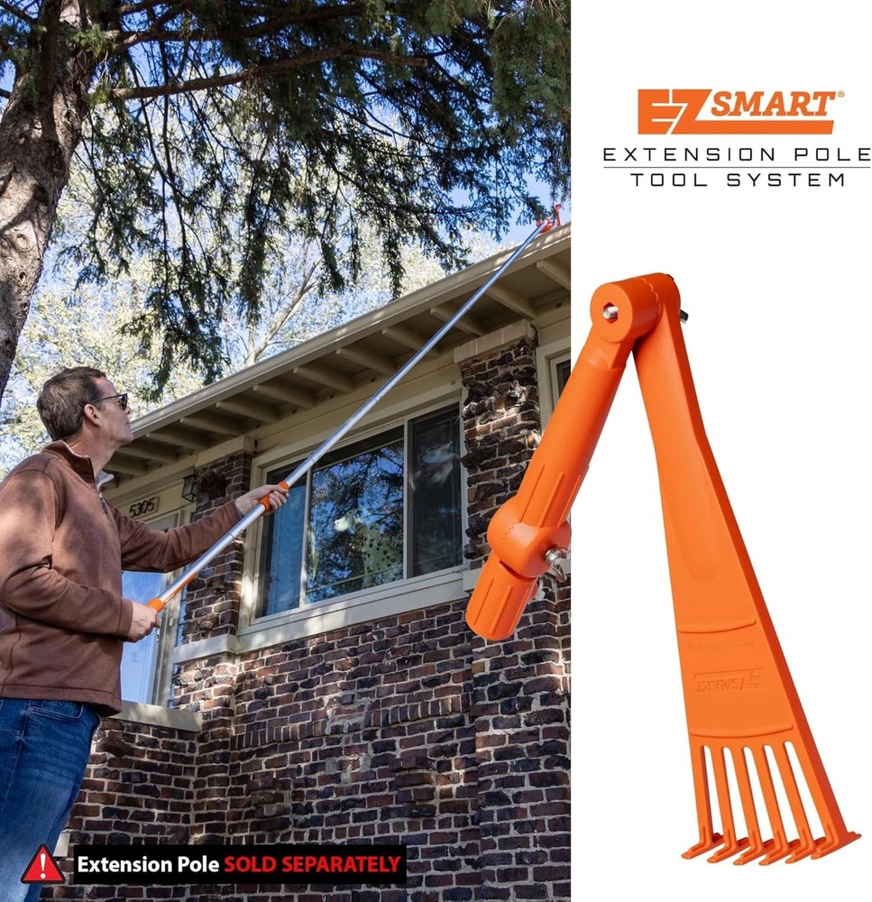 Mini Rake Head – Gutter Rake Tool Removing Leaves & Debris from Roofs Gutters