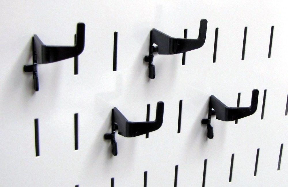 Medium 90 Degree Slotted Hook Pack - Slotted Metal Pegboard Hooks Pegboard an...