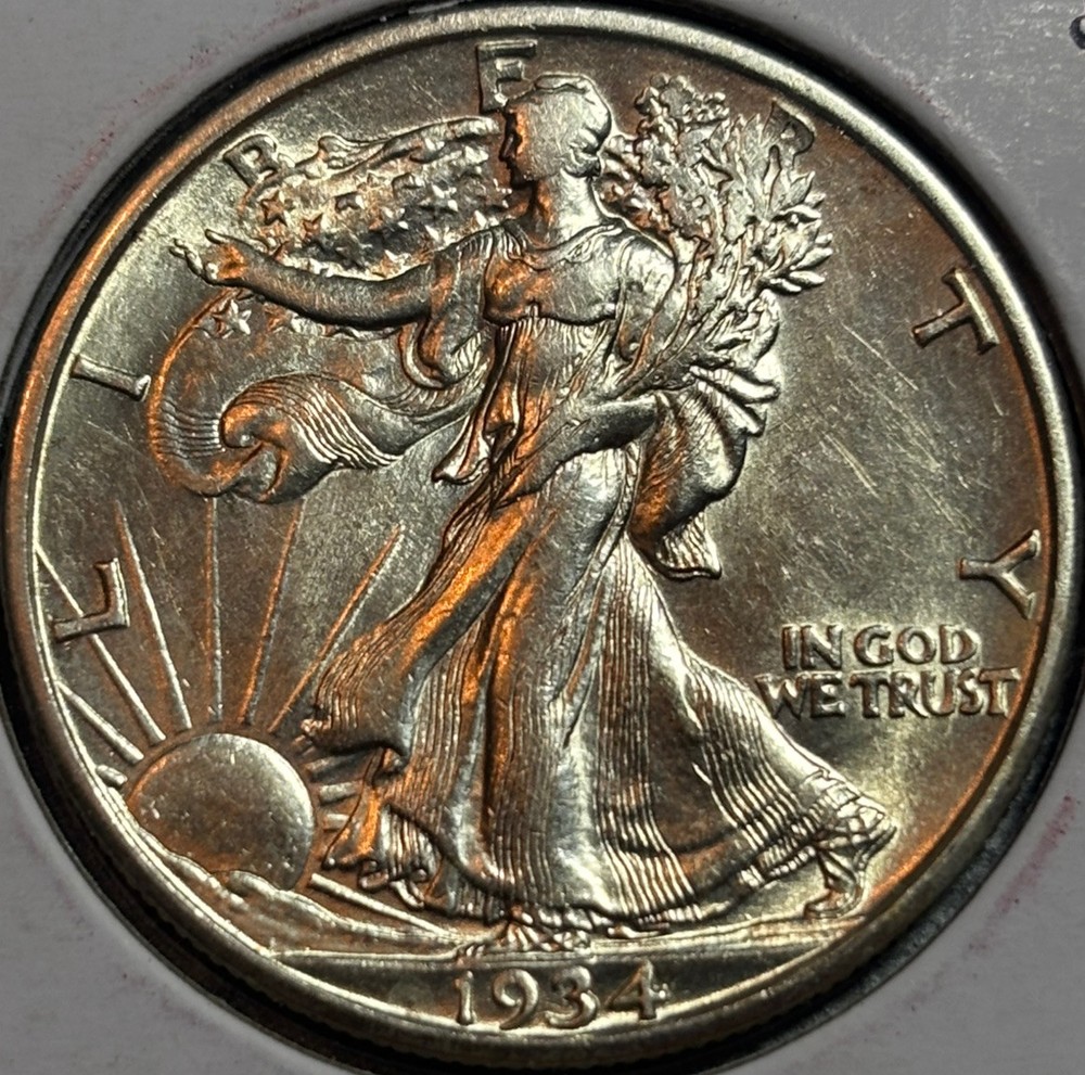 1934-D Walking Liberty Half- Nice AU/slider