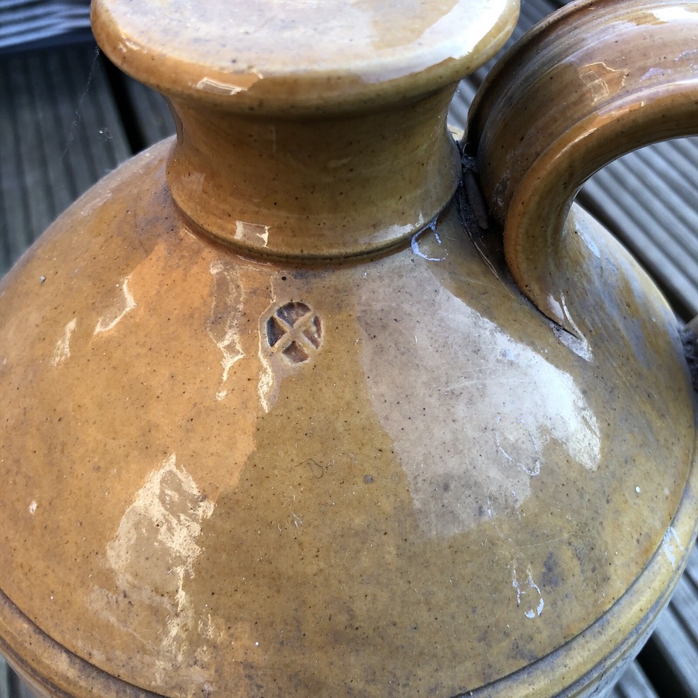 Small / Medium Vintage Stoneware Flagon Wine