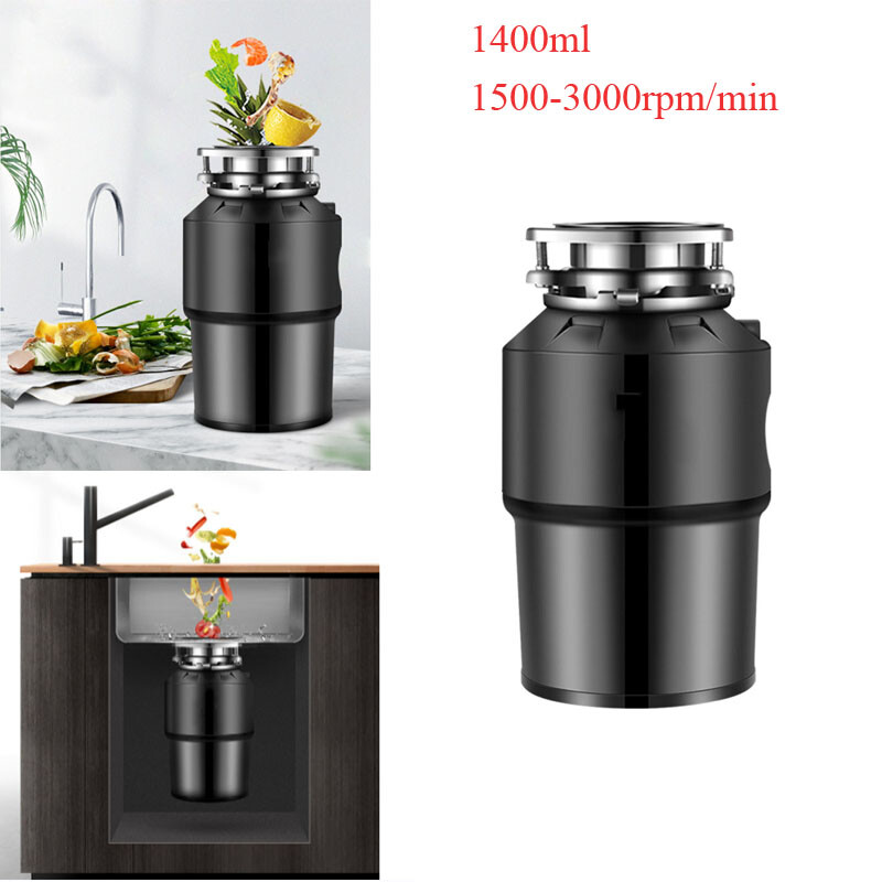 220V 1400ml Kitchen Food Waste Disposer Processor Garbage Disposal Crusher 630W