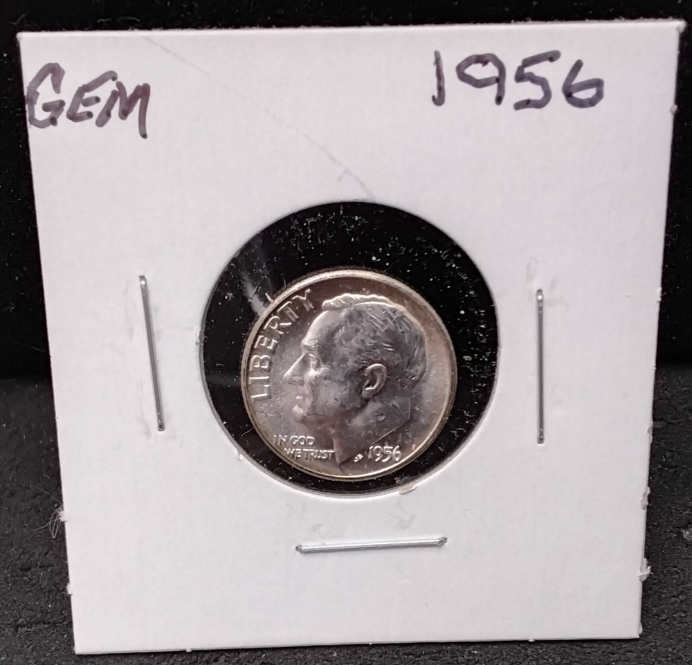 1956 ROOSEVELT SILVER DIME - GEM - A19