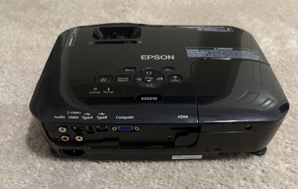 Epson EX5210 3LCD Desktop Projector with Remote, Cables, Carrying Case