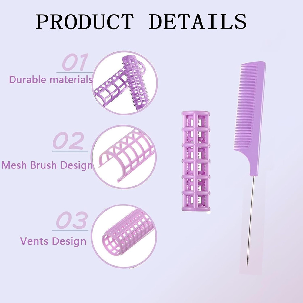 28PCS Self Grip Small Hair Rollers Set, 0.6In/1.5Cm Plastic Snap Rollers