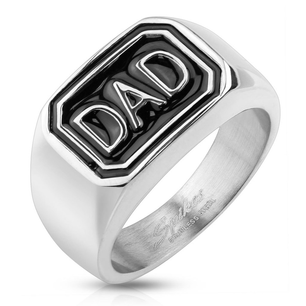 Men's DAD Stainless Steel Cast Signet Ring
