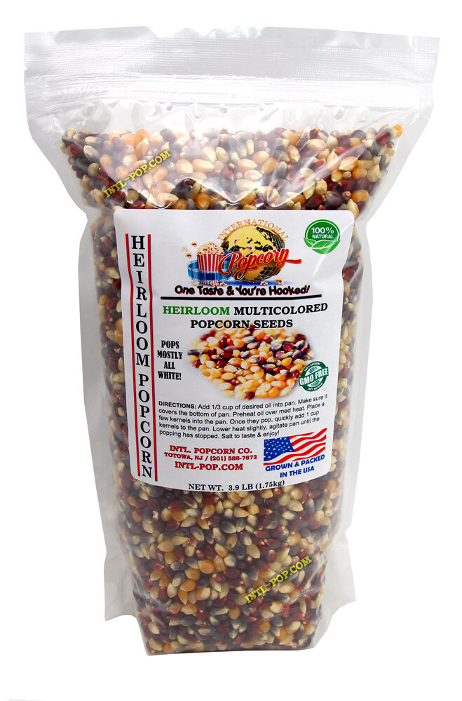 Heirloom Multi-colored Popcorn Kernels / Seeds - Non-GMO, Kosher, Vegan
