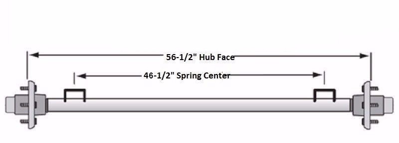 Custom EZ LUBE Axle Trailer 2200# 56.5" with 4 Lug Hub RV Axel Harbor Freight