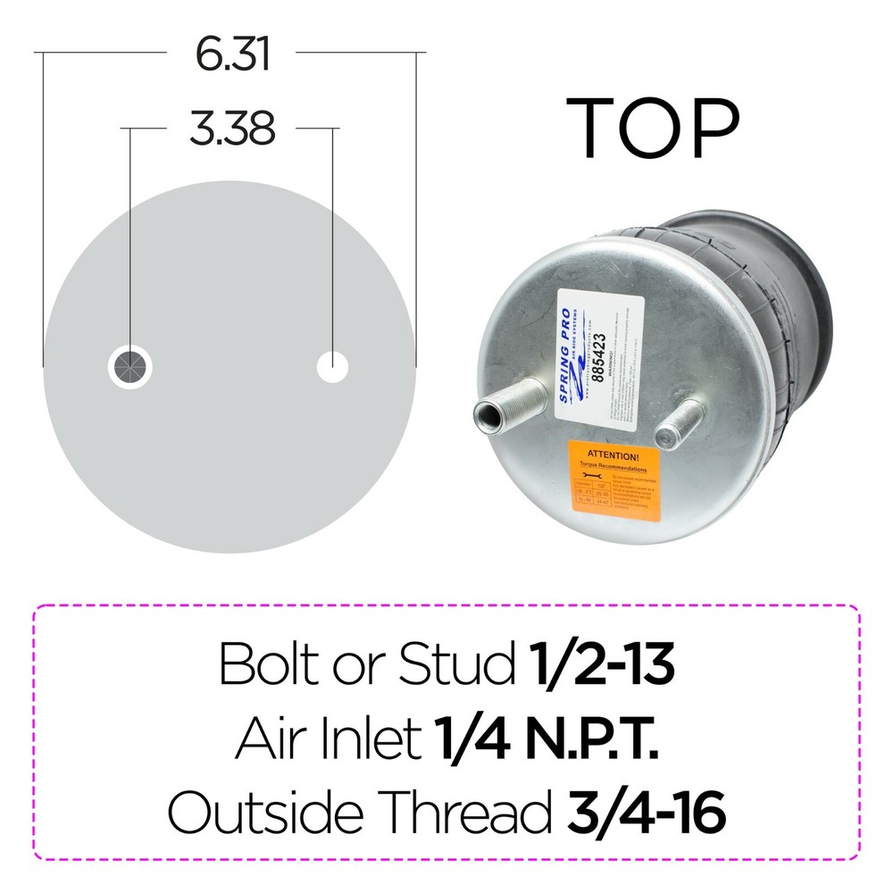 Spring Pro 5423 Air Spring Replacement For Firestone W01-358-5423