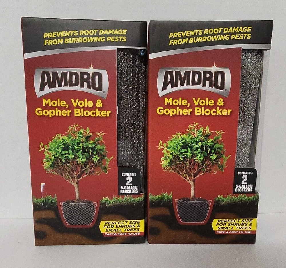 2 Pack AMDRO Mole, Vole & Gopher Trap 2 x 2 = 4 | 5 Gallon Blockers