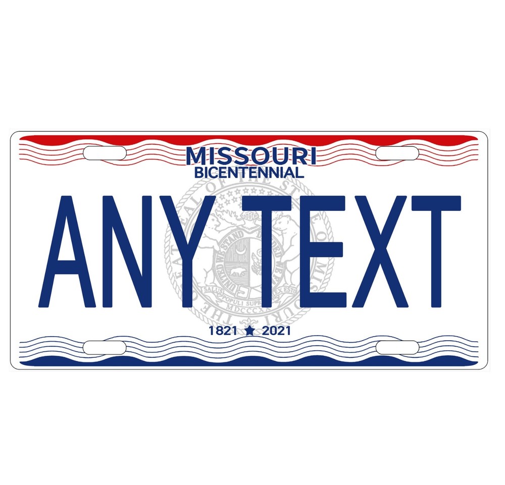 Novelty, Personalized State License Plates-Missouri. Three Sizes Available