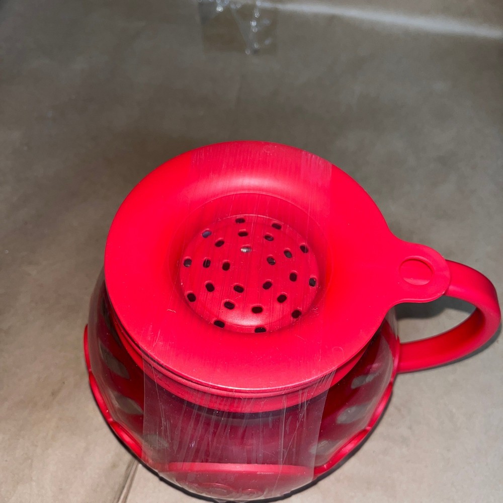 Ecolution Micro-Pop Glass Microwave Popcorn Popper 1.5 Quart Red