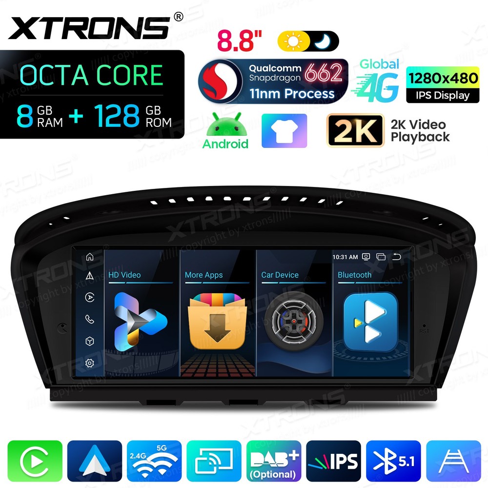 Display Screen for BMW E60/E61/E90/E91/E92/E93 CIC Android 14 8+128G CarPlay 4G