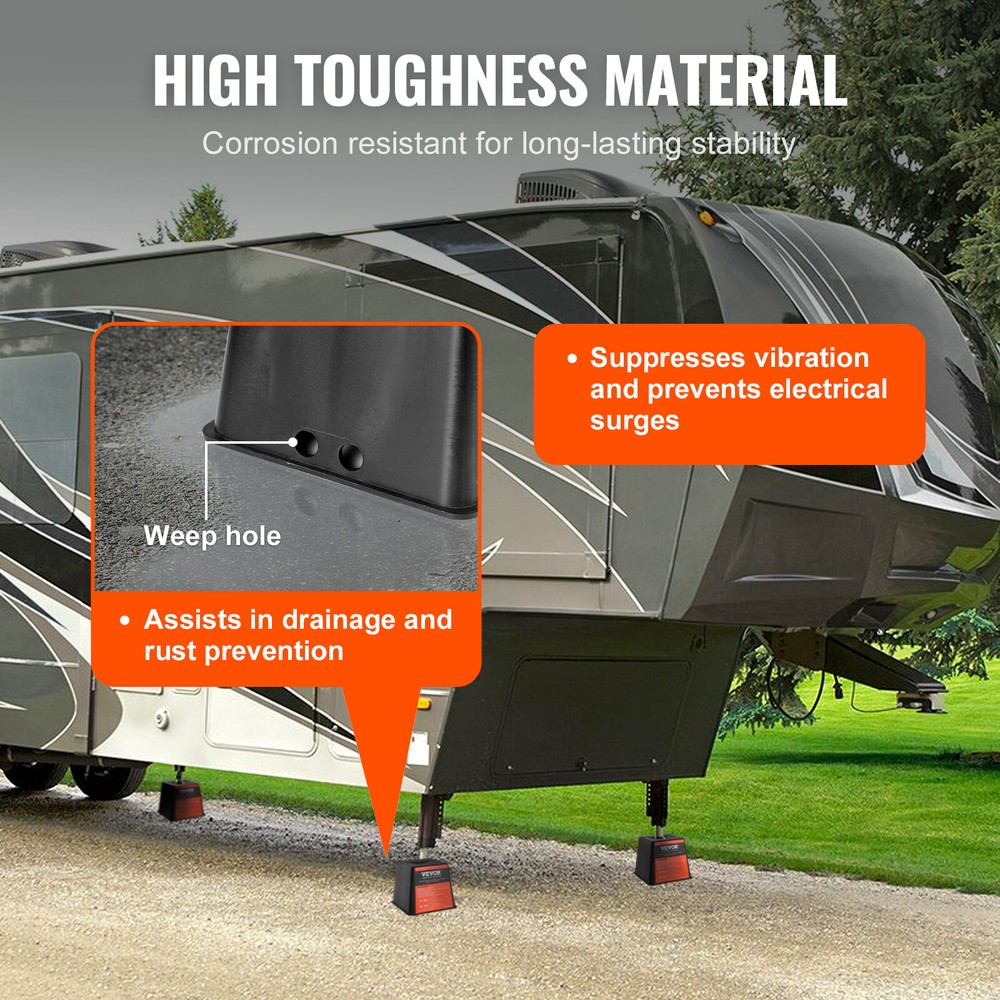 4-Pack Trailer Jack Blocks 6000LBS RV Leveling Block RV Camper Stabilizer Stands