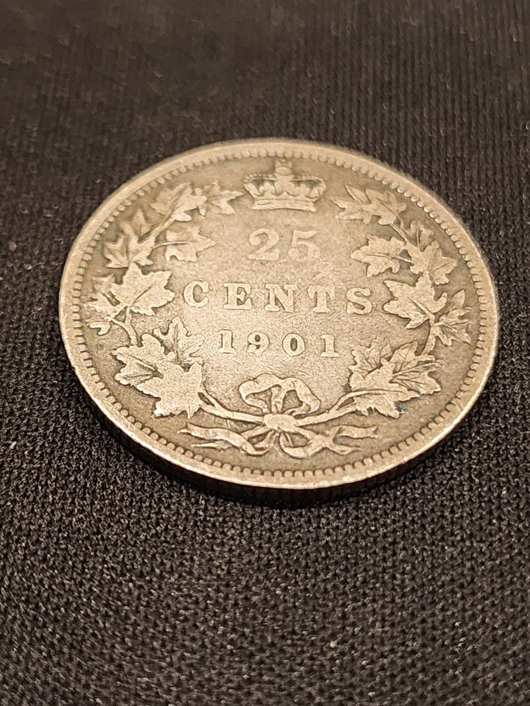 1901 Canada 25 Cents Silver Coin