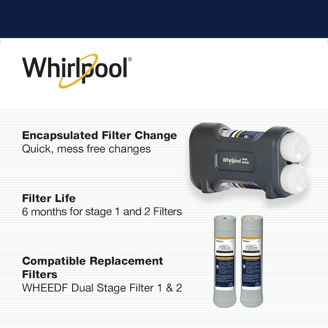 Whirlpool Dual-stage Carbon block Under Sink Water Filtration System with Design