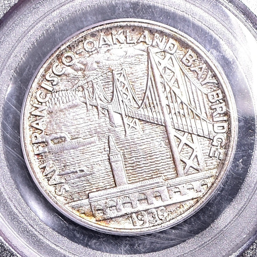 1936-S Bay Bridge Comm Silver Half Dollar - PGCS MS65 (#61399-L)