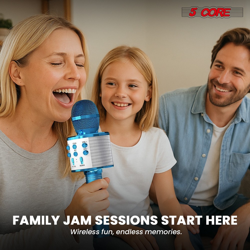 5 Core Microphone Wireless Karaoke Mic with Speaker Portable Bluetooth Microfono