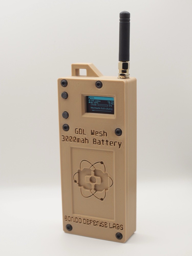 GDL Mesh Off-Grid Communicator - Meshtastic - 3000mAh - 3D Printed - Texas Made