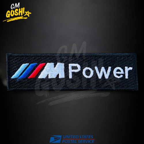 BMW M Power Logo 4"x1" Embroidered Patch Sew/Iron On