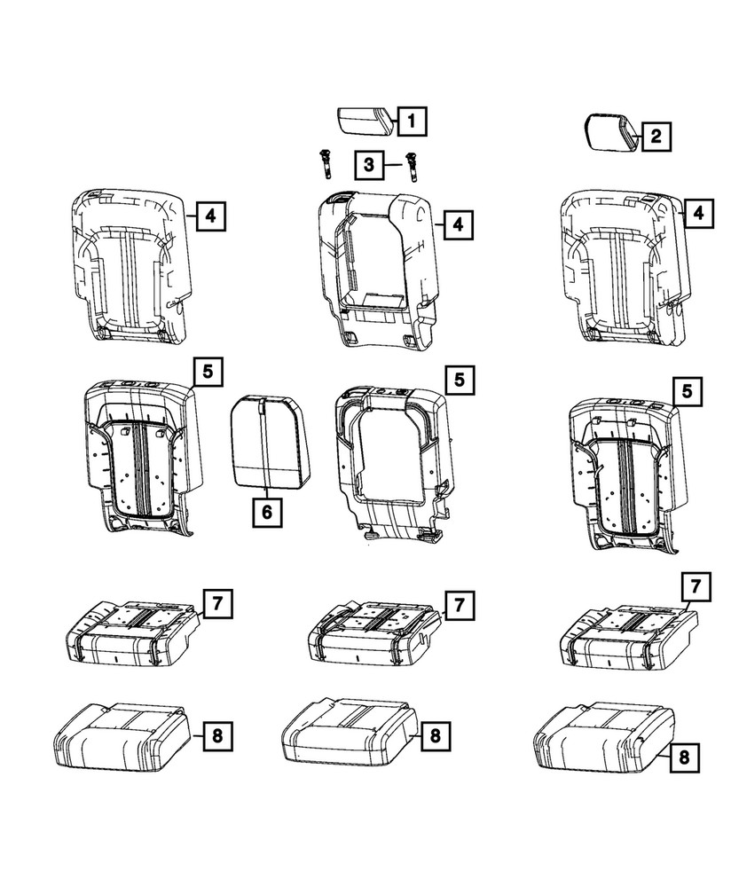 Genuine Mopar Headrest Sleeve Locking 6TD08SD4AB