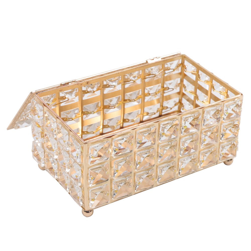 Rhinestone Rectangular Crystal Tissue Box Napkin Case Paper Tissue Holder Box US