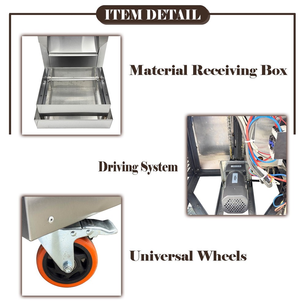 220V Electric Coffee Bean Nut Roaster Roller Type Roasting Machine 27.5Lbs