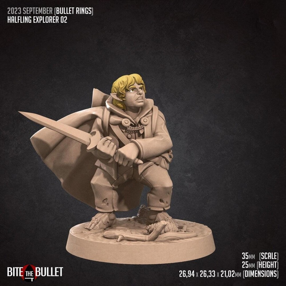 Bullet Rings, Halflings, Hobbits, Fellowship Explorers | TABLETOP SCALE | TTRPG
