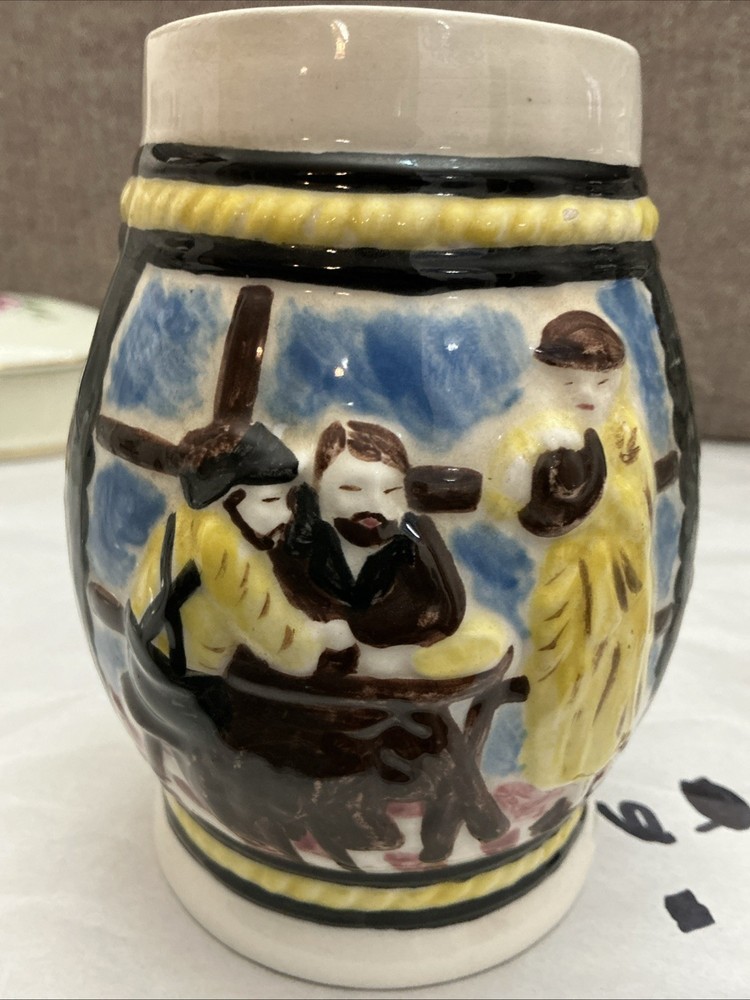 Signed Miniature Hand Crafted And Hand Painted Beer Mug